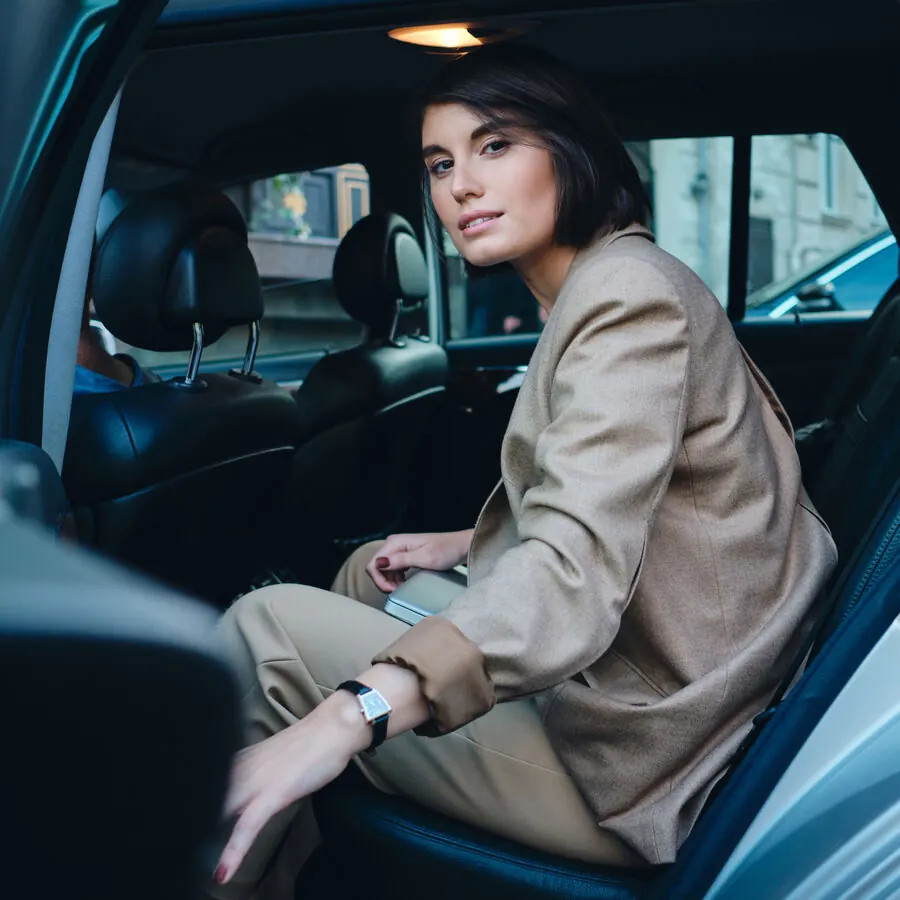 Passenger in a premium car